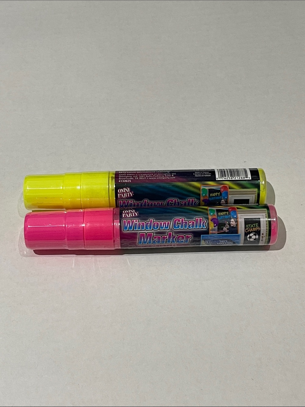 Brand New packaged Omni Party Window Chalk Markers - Pink & Yellow